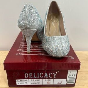 Silver Glitter/ Gem high heels